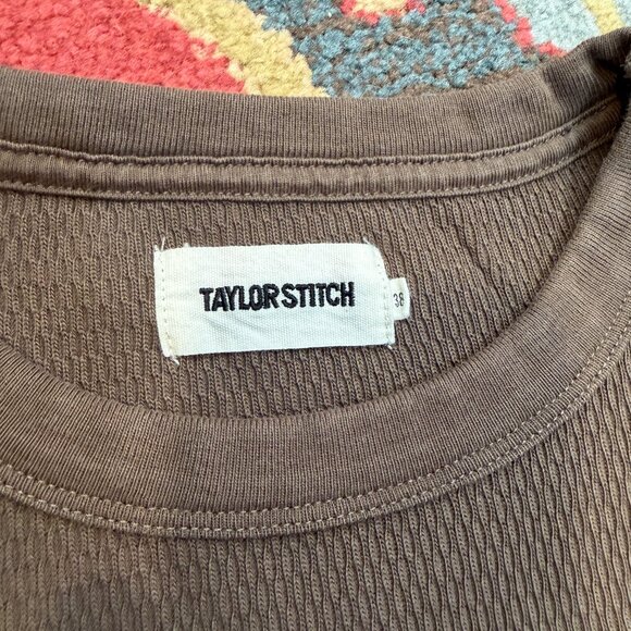 Taylor Stitch Organic Cotton Waffle Crew in Fatigue Olive - Picture 2 of 2